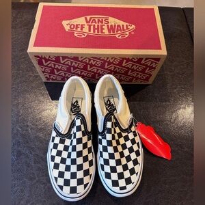 BNIB Vans Checkerboard Slip-On Sneaker Girls Sz 13